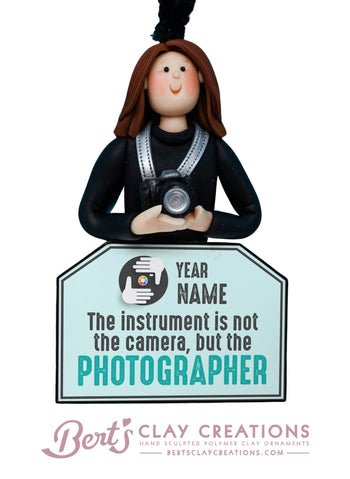 Photographer Ornament - Bert's Clay Creations